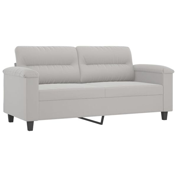 vidaXL 2-Seater Sofa Light Grey 140 cm Microfibre Fabric