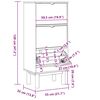 vidaXL Shoe Cabinet OTTA with 3 Drawers Brown&White Solid Wood Pine