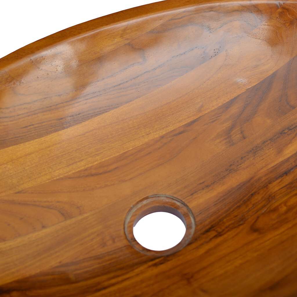 vidaXL Basin Solid Teak Wood 60x40x10 cm