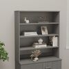 vidaXL Top for Highboard HAMAR Light Grey 90x30x100cm Solid Wood Pine
