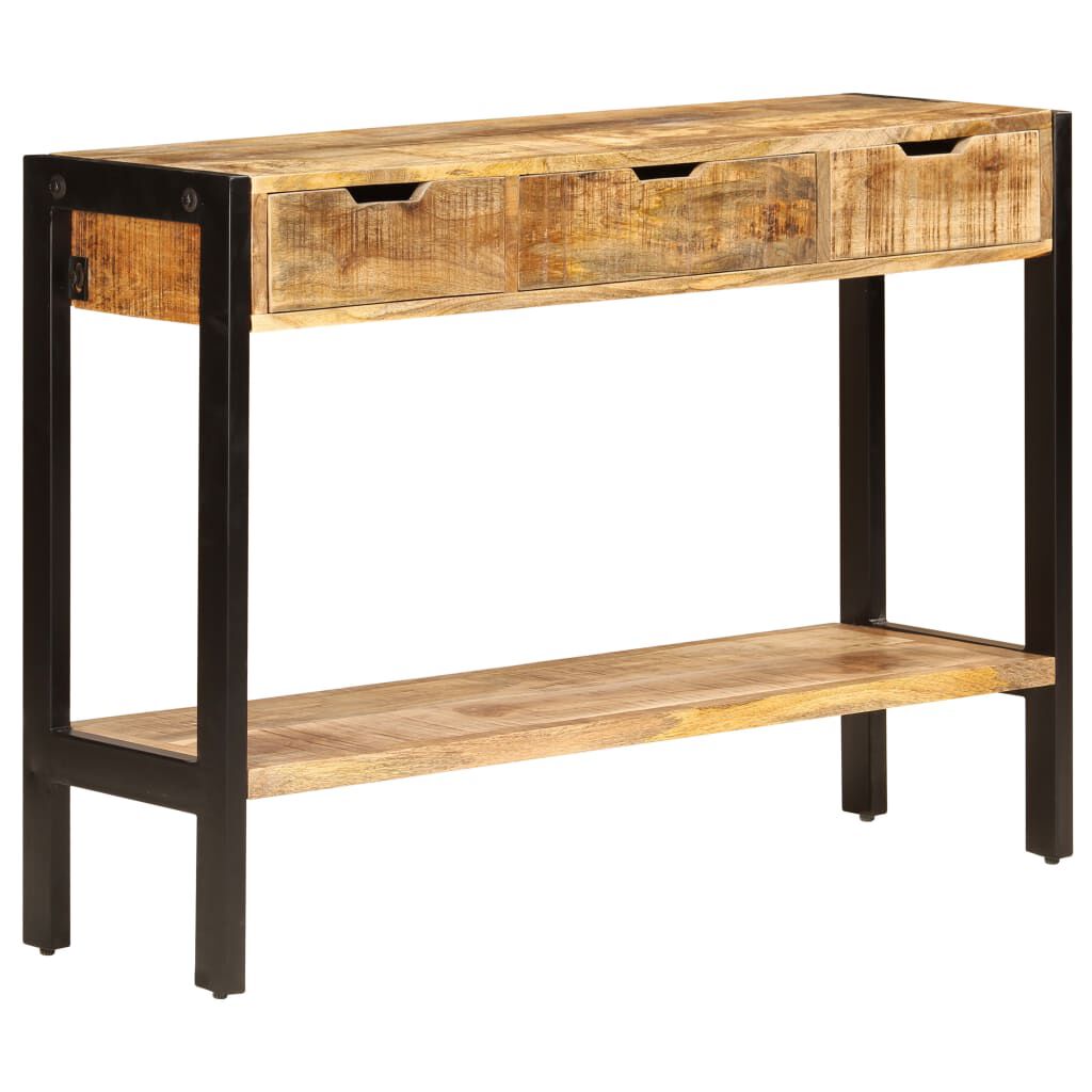 vidaXL Sideboard with 3 Drawers 110x35x75 cm Solid Mango Wood