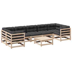 vidaXL 8 Piece Garden Sofa Set with Cushions Solid Wood Pine