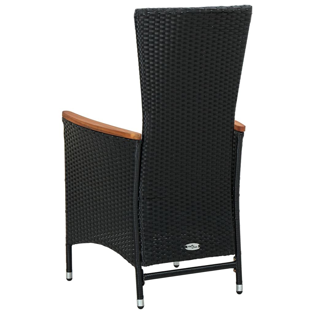 vidaXL 9 Piece Outdoor Dining Set with Cushions Poly Rattan Black