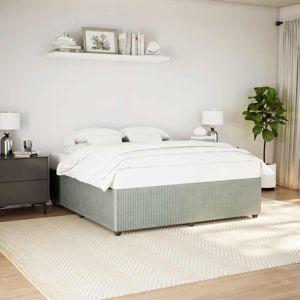 vidaXL Bed Frame without Mattress Light Grey California King Velvet