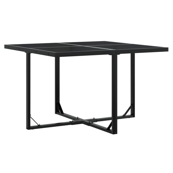 vidaXL 9 Piece Garden Dining Set with Cushions Black Textilene