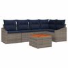 vidaXL Garden Sofa Set with Cushion 6 pcs Grey Poly Rattan