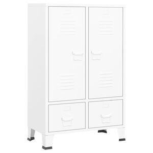 vidaXL Industrial Wardrobe White 67x35x107 cm Steel