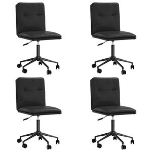 vidaXL Dining Chairs 4 pcs Black Faux Leather