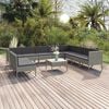 vidaXL 11 Piece Garden Lounge Set with Cushions Poly Rattan Grey