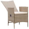 vidaXL 7 Piece Garden Dining Set Poly Rattan Beige