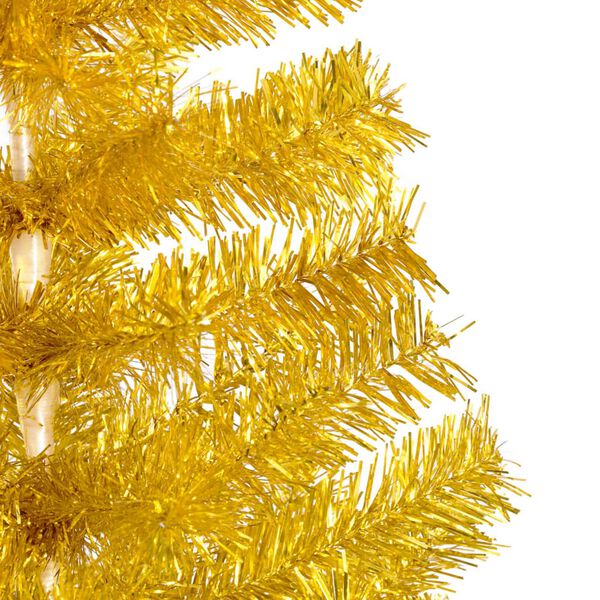 vidaXL Artificial Pre-lit Christmas Tree with Stand Gold 210 cm PET