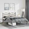 vidaXL Metal Bed Frame without Mattress with Headboard Black 135x190cm