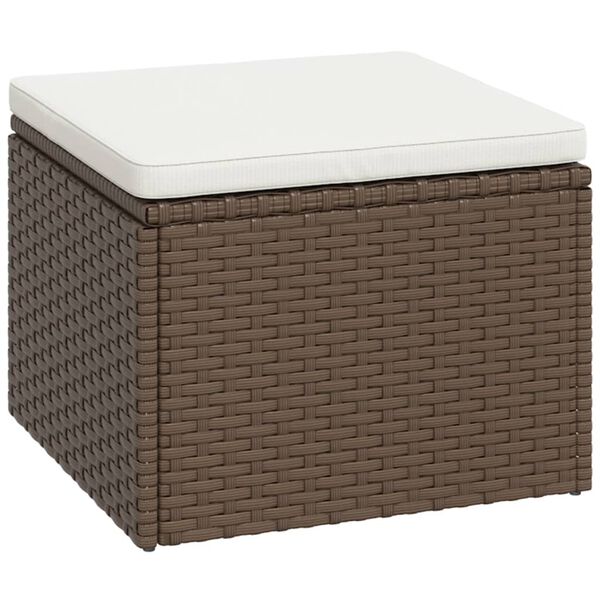 vidaXL Garden Lounge Set Brown Poly Rattan
