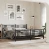 vidaXL Metal Bed Frame without Mattress with Footboard Black 193x203cm