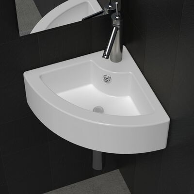 vidaXL Bathroom Basin Ceramic 44x31 cm White