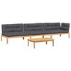 vidaXL 4 Piece Garden Pallet Sofa Set with Cushions Solid Wood Acacia