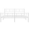 vidaXL Metal Bed Frame without Mattress with Footboard White 193x203cm