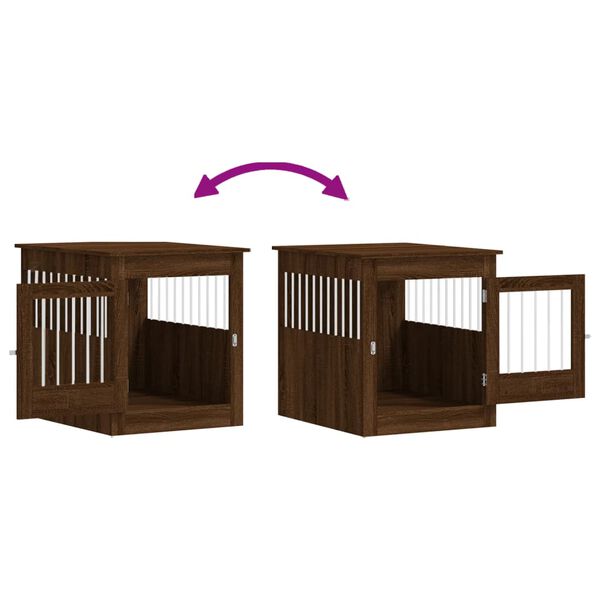 vidaXL Dog Crate Furniture Brown Oak 64.5x80x71 cm Engineered Wood