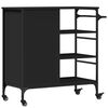 vidaXL Kitchen Trolley Black 87.5x38.5x84.5 cm Engineered Wood