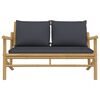 vidaXL Garden Bench with Dark Grey Cushions Bamboo