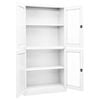 vidaXL Office Cabinet White 90x40x180 cm Steel and Tempered Glass