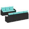 vidaXL Garden Sofa Set 8 pcs Black and turquoise