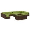 vidaXL 13 Piece Garden Lounge Set with Cushions Brown Poly Rattan