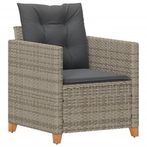 vidaXL Garden Chair with Cushions Grey Poly Rattan
