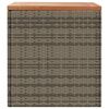 vidaXL Garden Storage Box Grey 110x50x54 cm Poly Rattan Acacia Wood