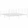 vidaXL Metal Bed Frame without Mattress with Footboard White 193x203cm