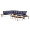 vidaXL 7-Seater Garden Lounge Set with Cushions Solid Acacia Wood Brown