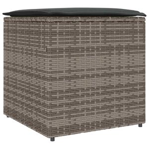 vidaXL Cushion Box with Storage Grey 50 x 50 x 50 cm Poly Rattan