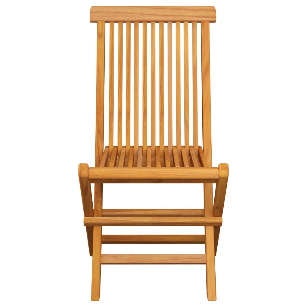 vidaXL Garden Chairs with Red Cushions 2 pcs Solid Teak Wood
