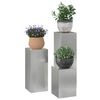 vidaXL Plant Stands 3 pcs Silver Galvanised steel