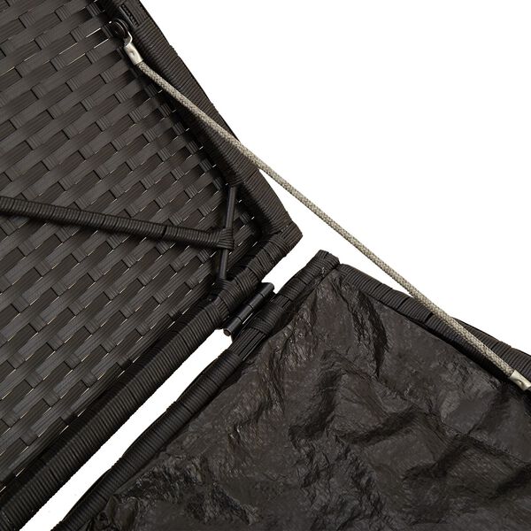 vidaXL Outdoor Storage Box Black and Cream Rattan, Polyester 80 cm