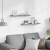 vidaXL Picture Frame Ledge Shelves 2 pcs Grey 60x9x3 cm MDF