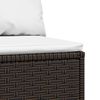 vidaXL Garden Middle Sofa with Cushions Brown Poly Rattan