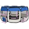 vidaXL Foldable Dog Playpen with Carrying Bag Blue 125x125x61 cm