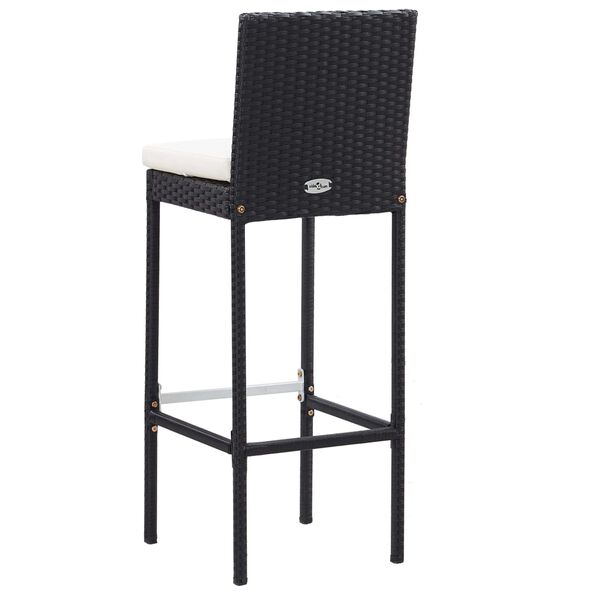 vidaXL 5 Piece Outdoor Bar Set Poly Rattan and Acacia Wood Black