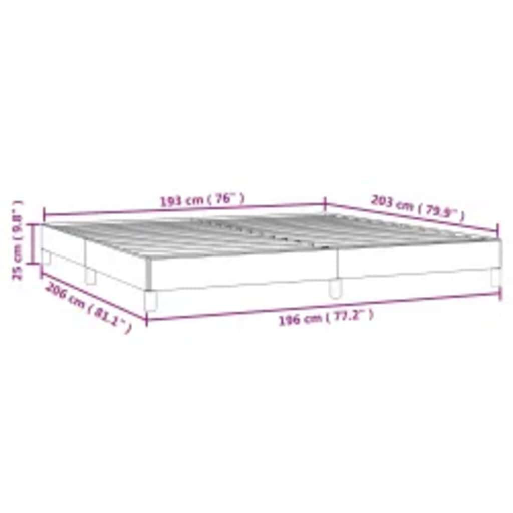vidaXL Bed Frame without Mattress Dark Grey 193x203 cm King Fabric