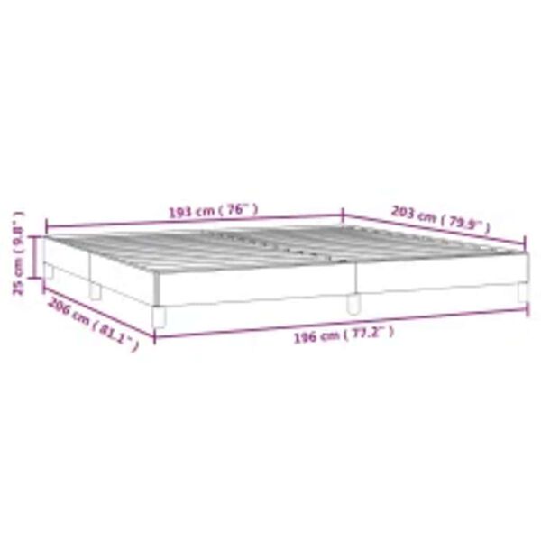 vidaXL Bed Frame without Mattress Dark Grey 193x203 cm King Fabric