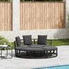 vidaXL Outdoor Lounge Bed without Canopy Black Poly Rattan