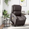 vidaXL Electric Stand up Massage Recliner Chair Dark Brown Real Leather