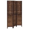 vidaXL Room Divider 3 Panels Dark Brown Solid Wood Paulownia