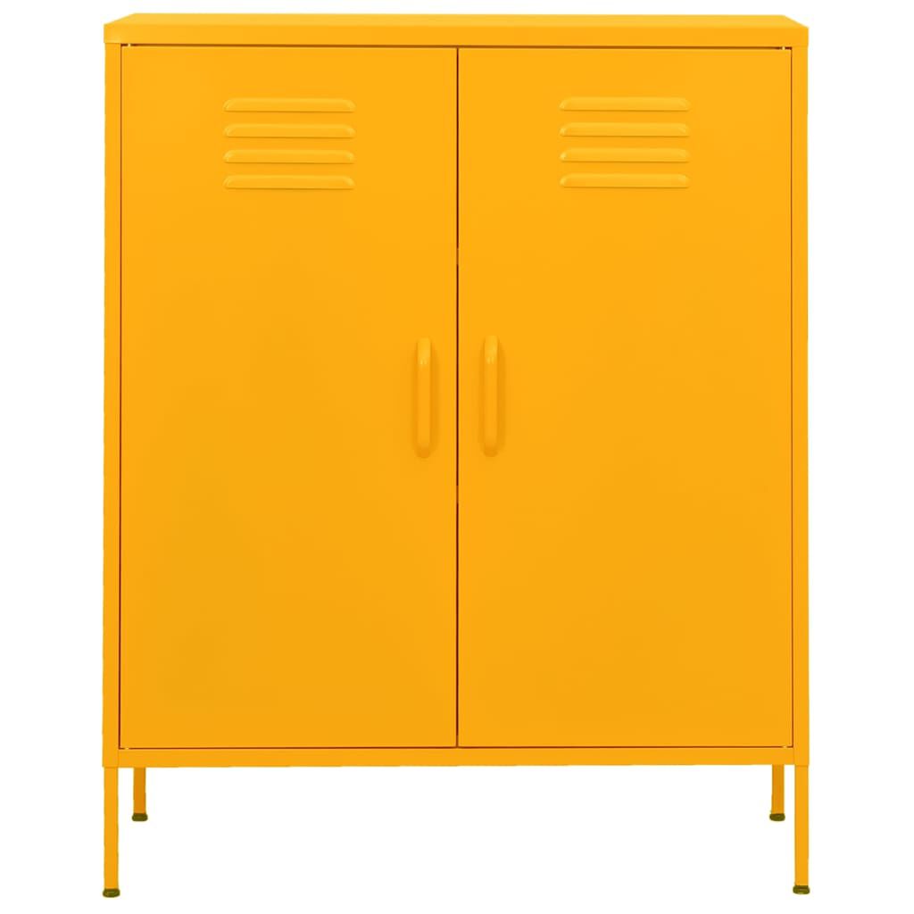 vidaXL Storage Cabinet Mustard Yellow 80x35x101.5 cm Steel