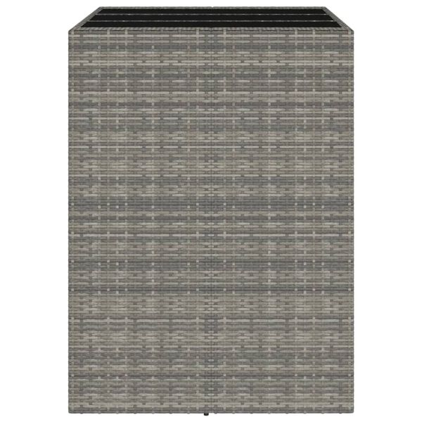 vidaXL Bar Table with Glass Top Grey 105x80x110 cm Poly Rattan