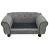 vidaXL Dog Sofa Dark Grey 72x45x30 cm Plush