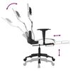 vidaXL Gaming Chair with Footrest White and Black Faux Leather