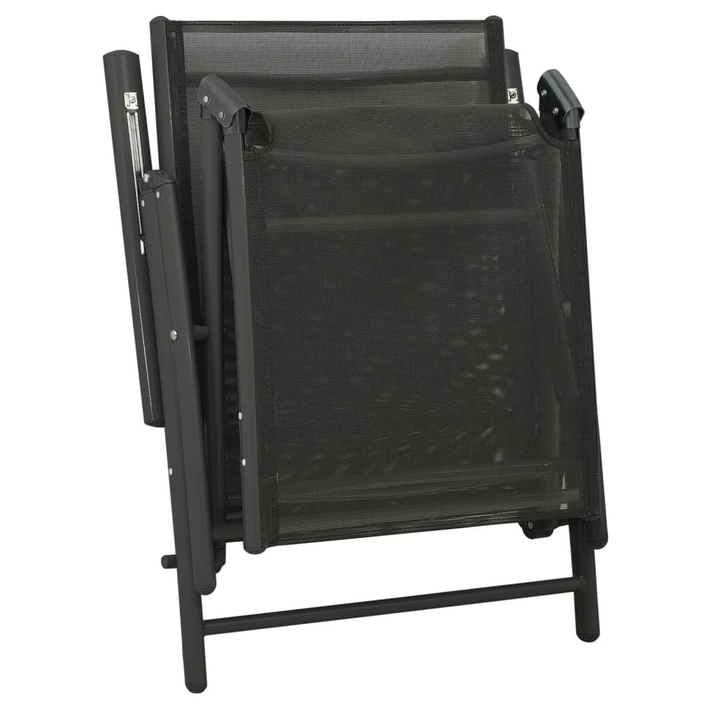 vidaXL 3 Piece Garden Lounge Set Textilene and Aluminium Black