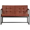 vidaXL 2-Seater Sofa Brown Real Goat Leather